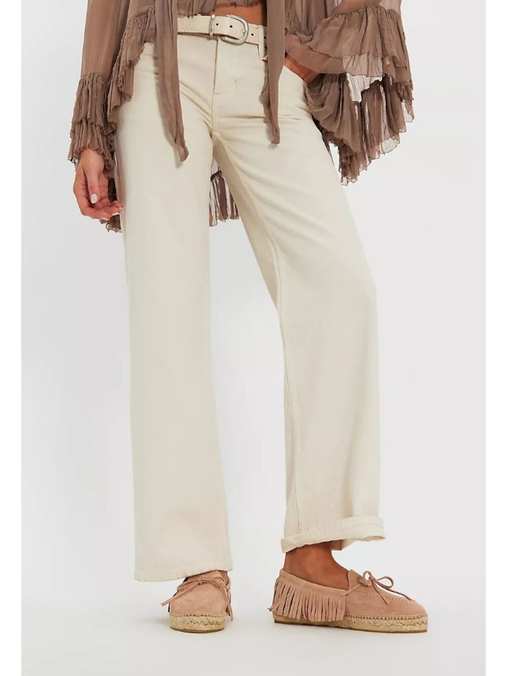 FREE PEOPLE Faraway Fringe Espadrilles / Dusty Rose - Picture 4 of 14
